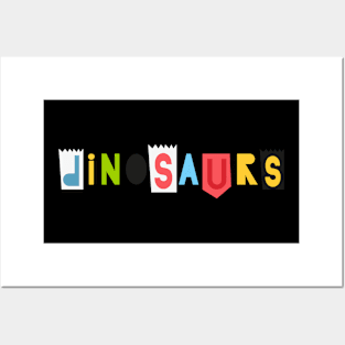 Dinosaurs Colourful Creative Typography Art Design Posters and Art